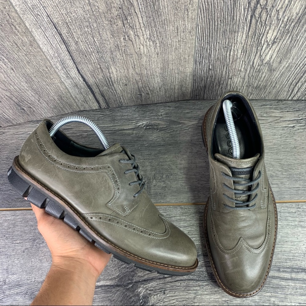 Ecco Men’s Dark Green Leather Derby Dress Shoes